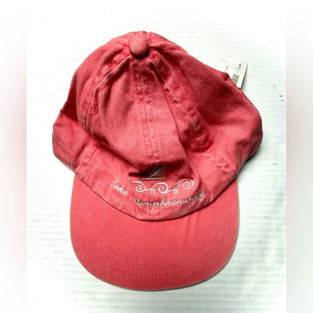 Lake Memphremagog‎ Vermont Slideback Hat Pink One Size Adjustable Embroidered